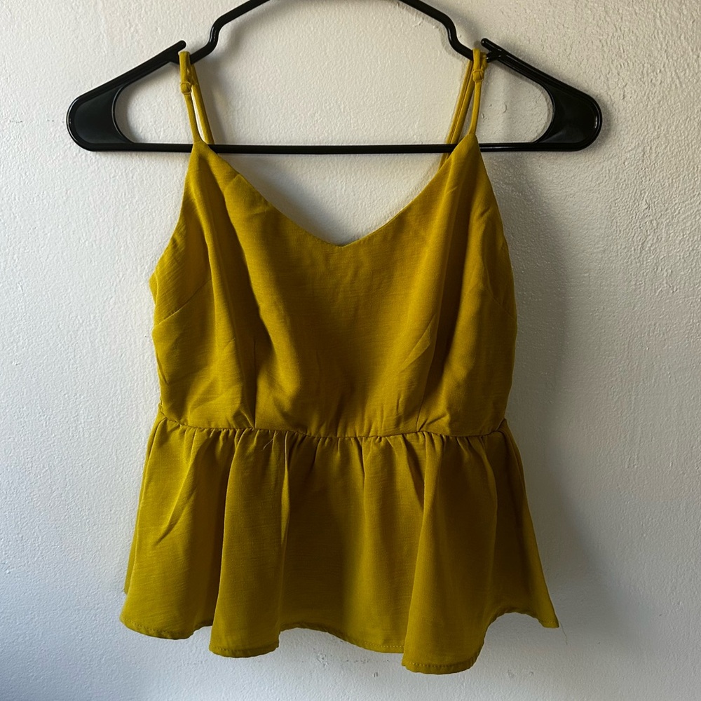 Yellow Peplum top, “Monteau” - Picture 2 of 3